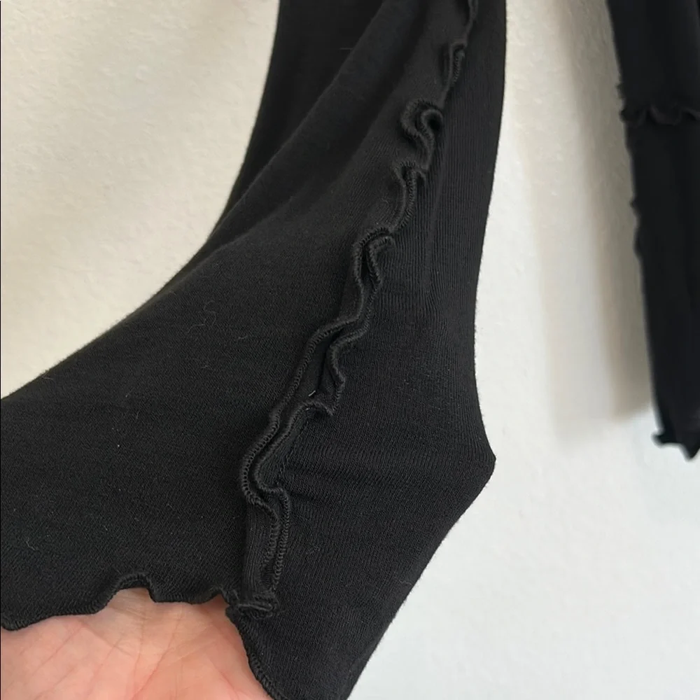 Forever 21 Black Ruffled Cardigan -tie front - Picture 3 of 6